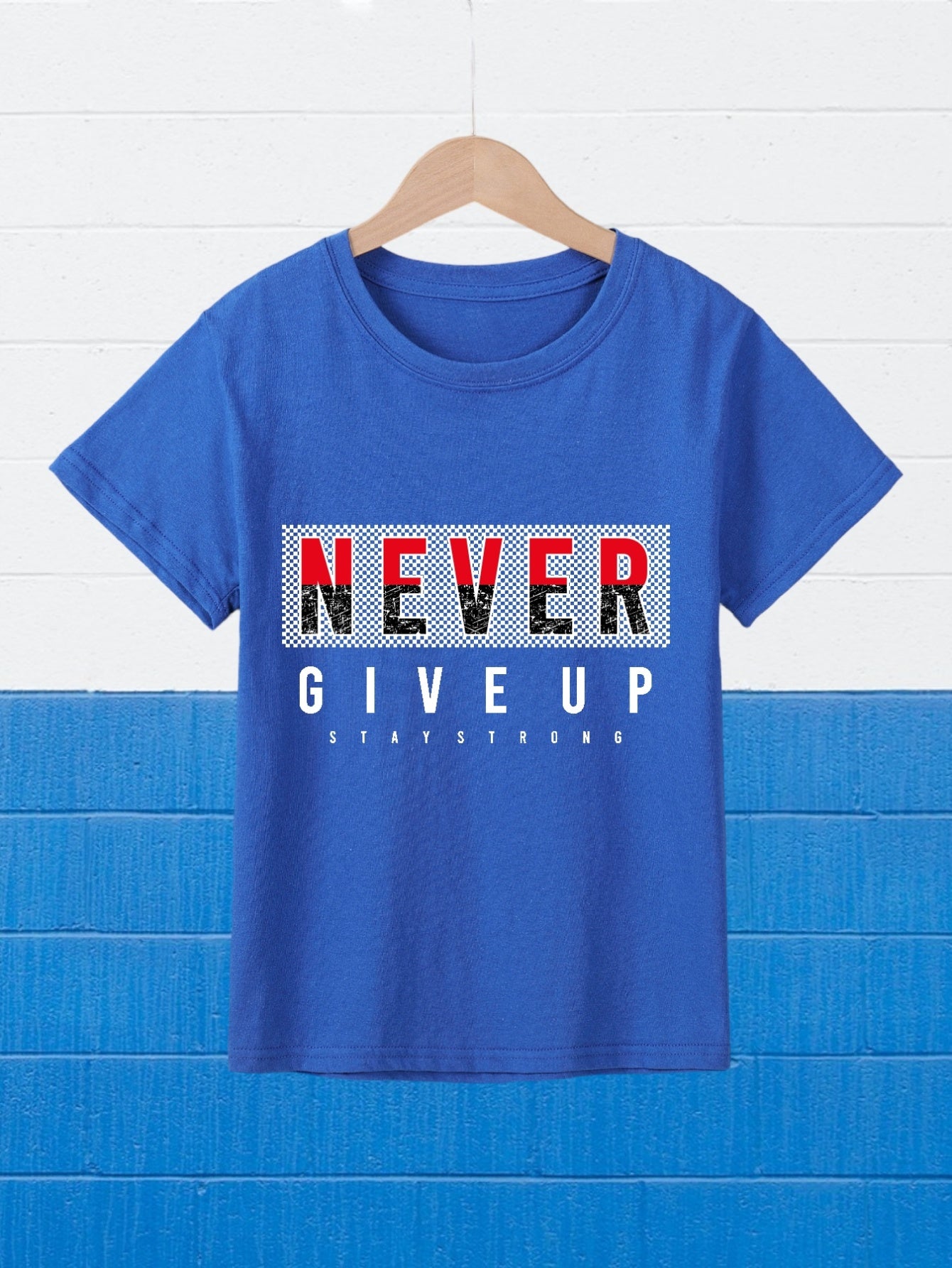 NEVER GIVE UP Youth Christian T-shirt claimedbygoddesigns