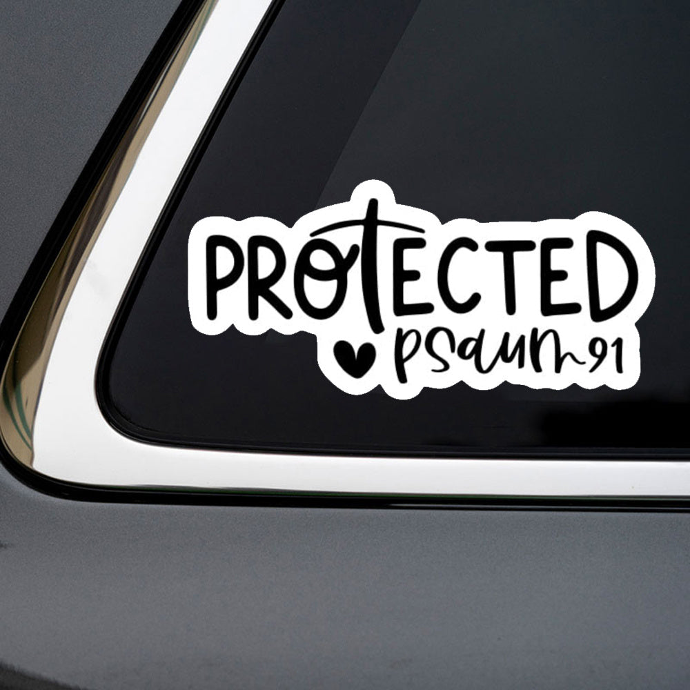 5pcs Protected Christian Bumper Stickers claimedbygoddesigns