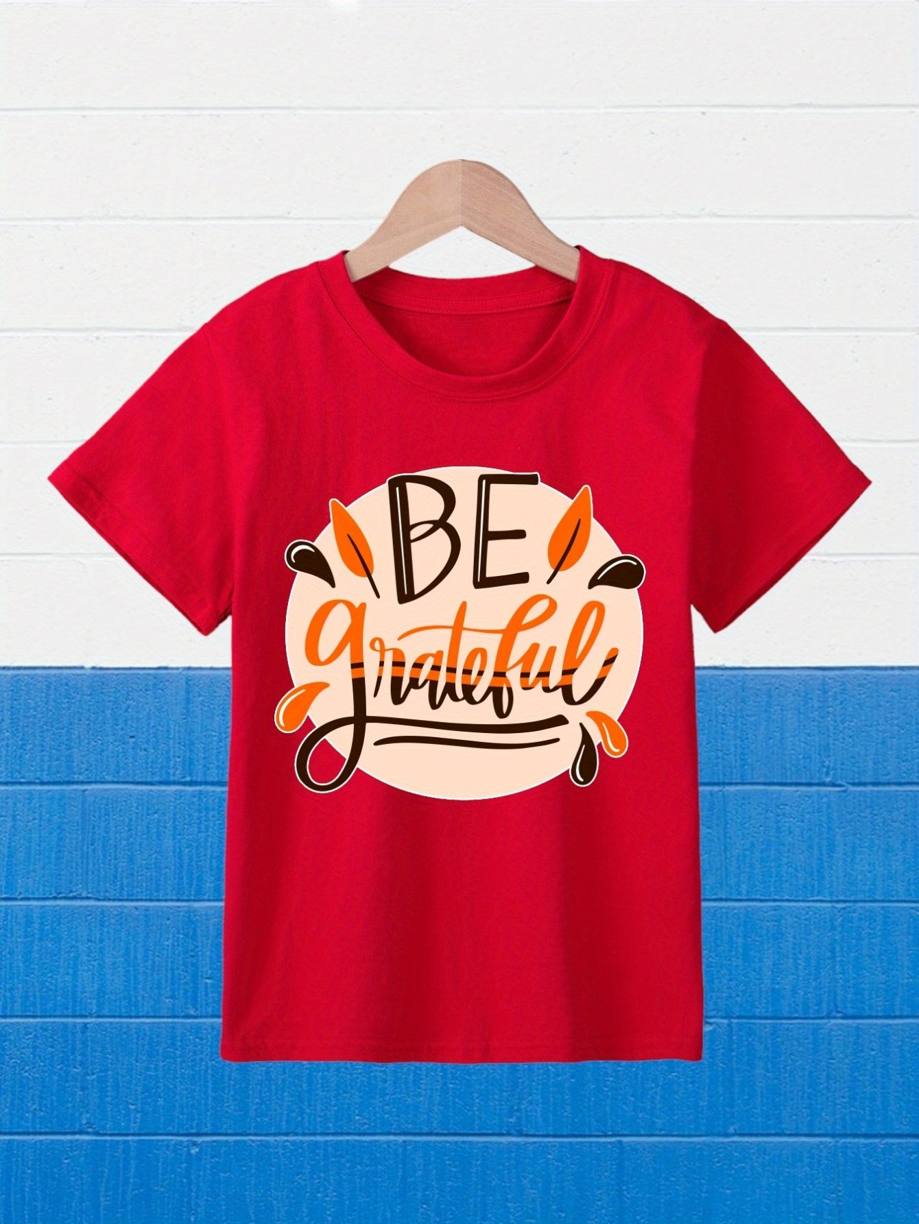 BE GRATEFUL (thanksgiving themed) Youth Christian T-shirt claimedbygoddesigns