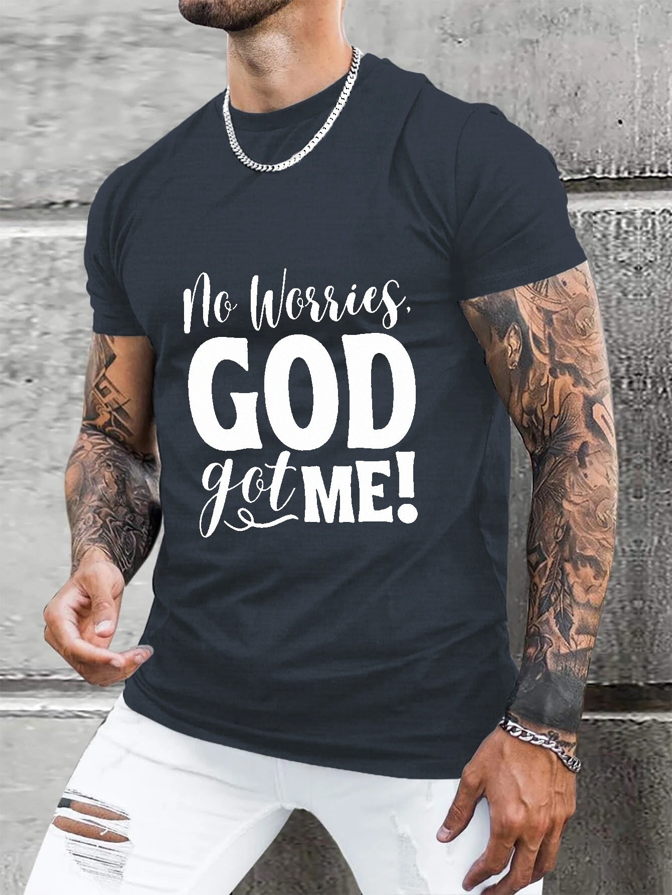 No Worries God Got Me PLUS SIZE Men's Christian T-shirt claimedbygoddesigns