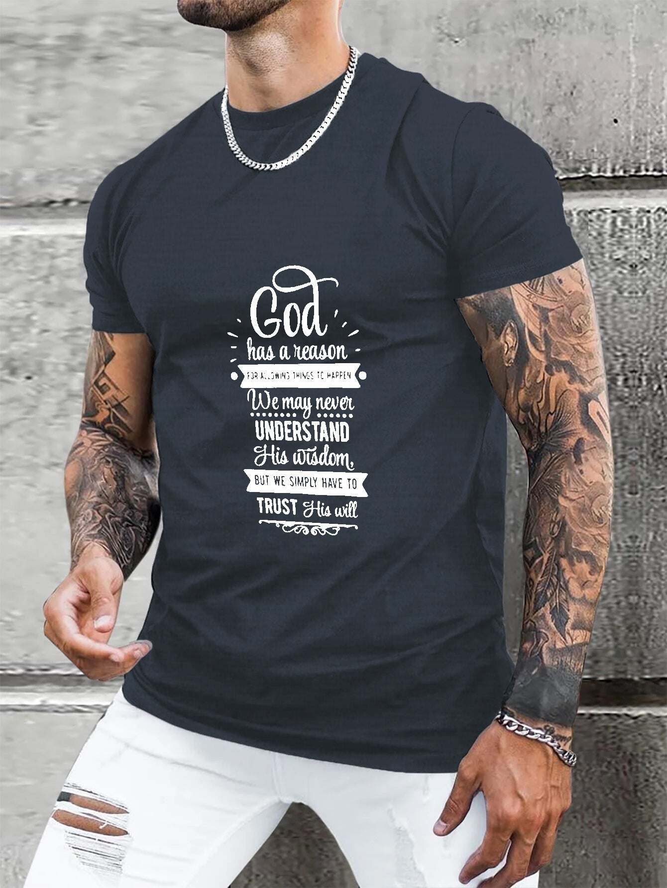 God Has A Reason...Trust His Will Plus Size Men's Christian T-shirt claimedbygoddesigns