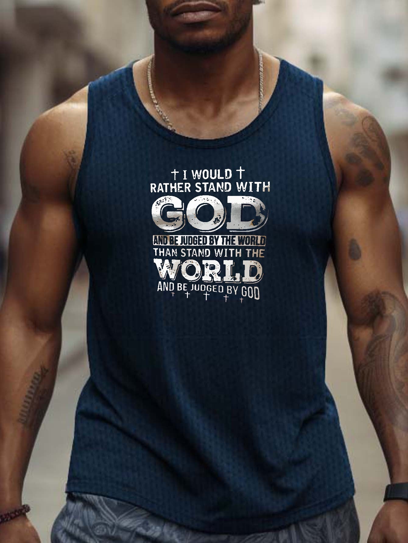 I Would Rather Stand With GOD t Men's Christian Tank Top claimedbygoddesigns