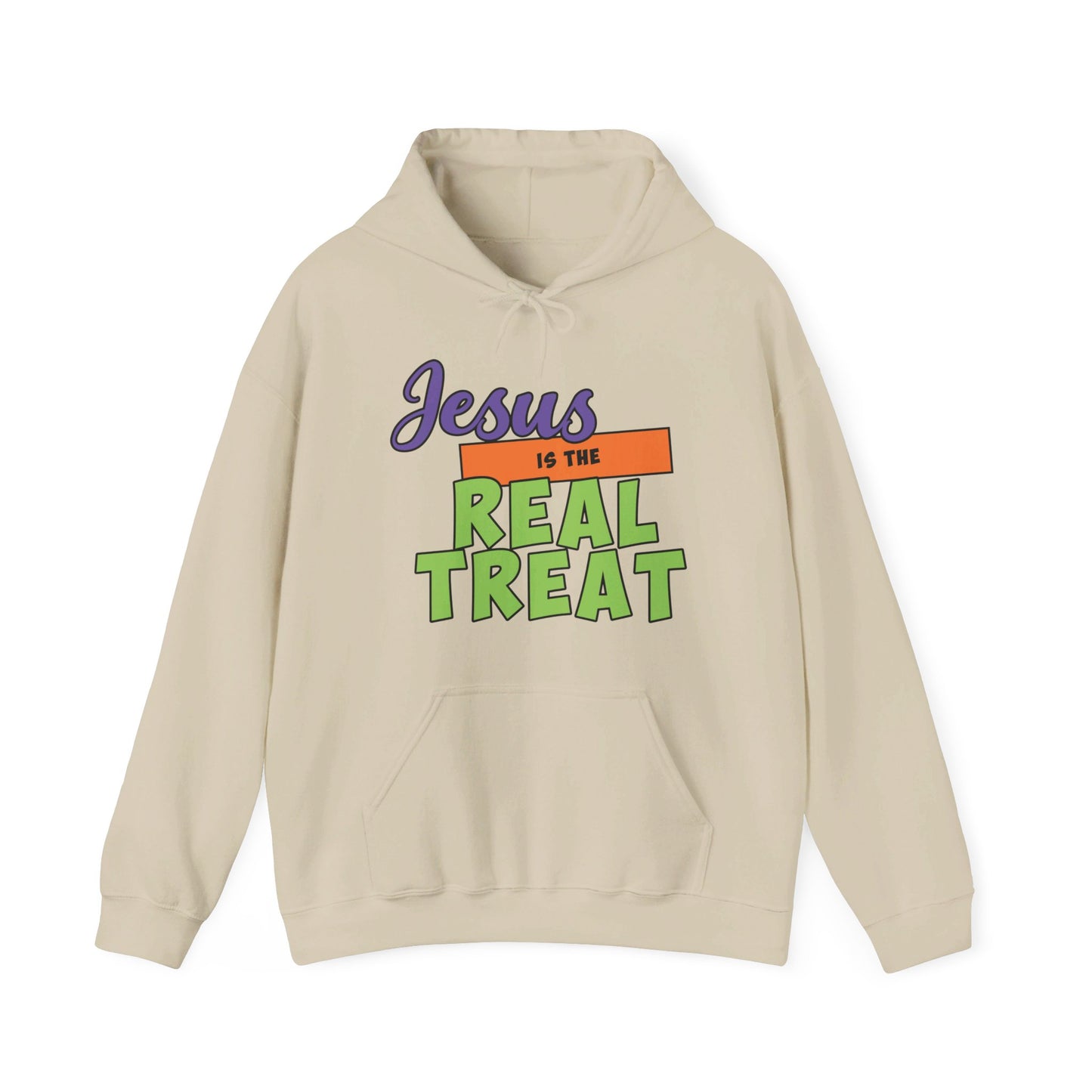 Jesus Is The Real Treat Halloween Unisex Christian Pullover Hooded Sweatshirt