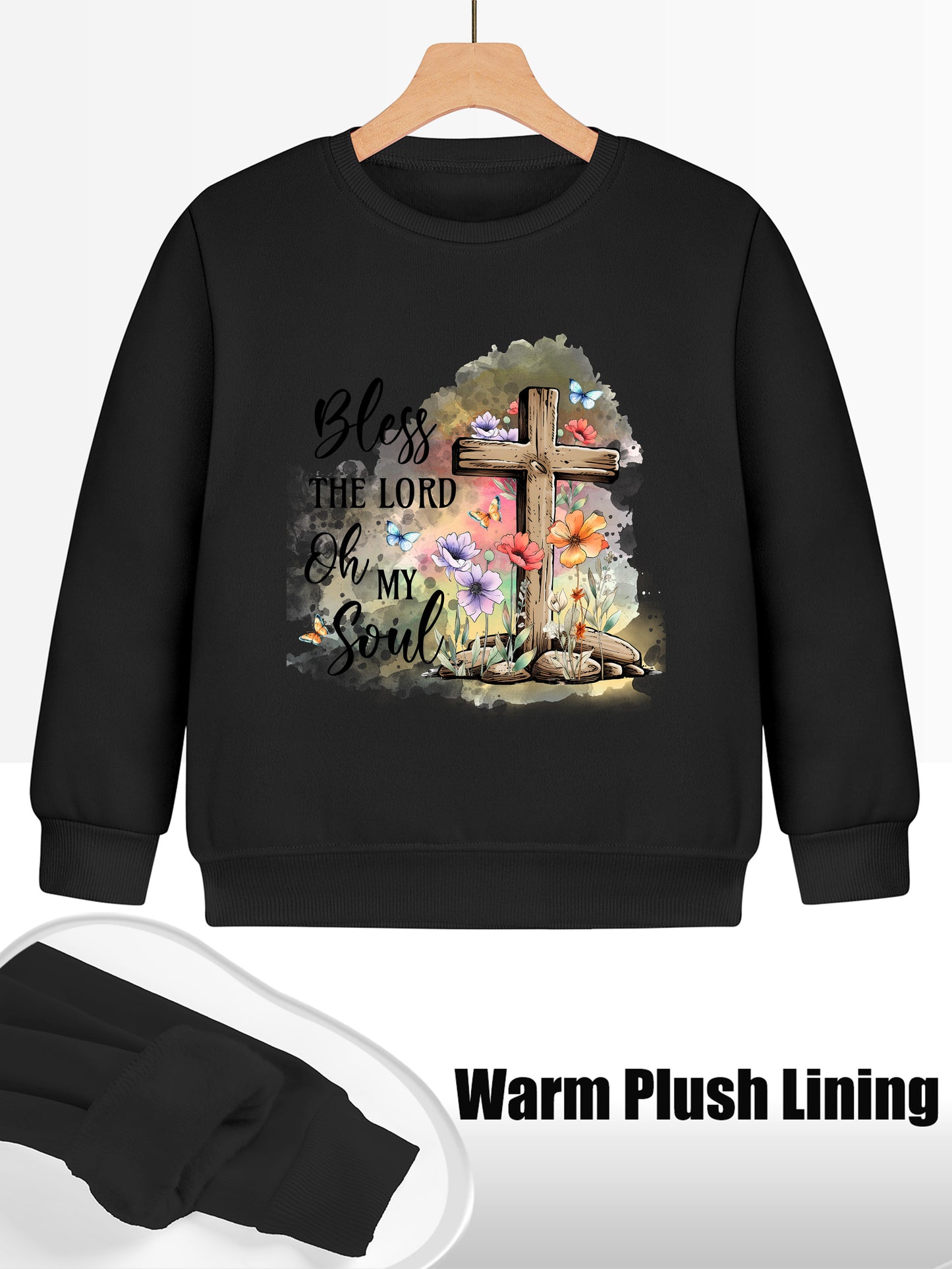 Bless The Lord Oh My Soul Youth Christian Pullover Sweatshirt claimedbygoddesigns