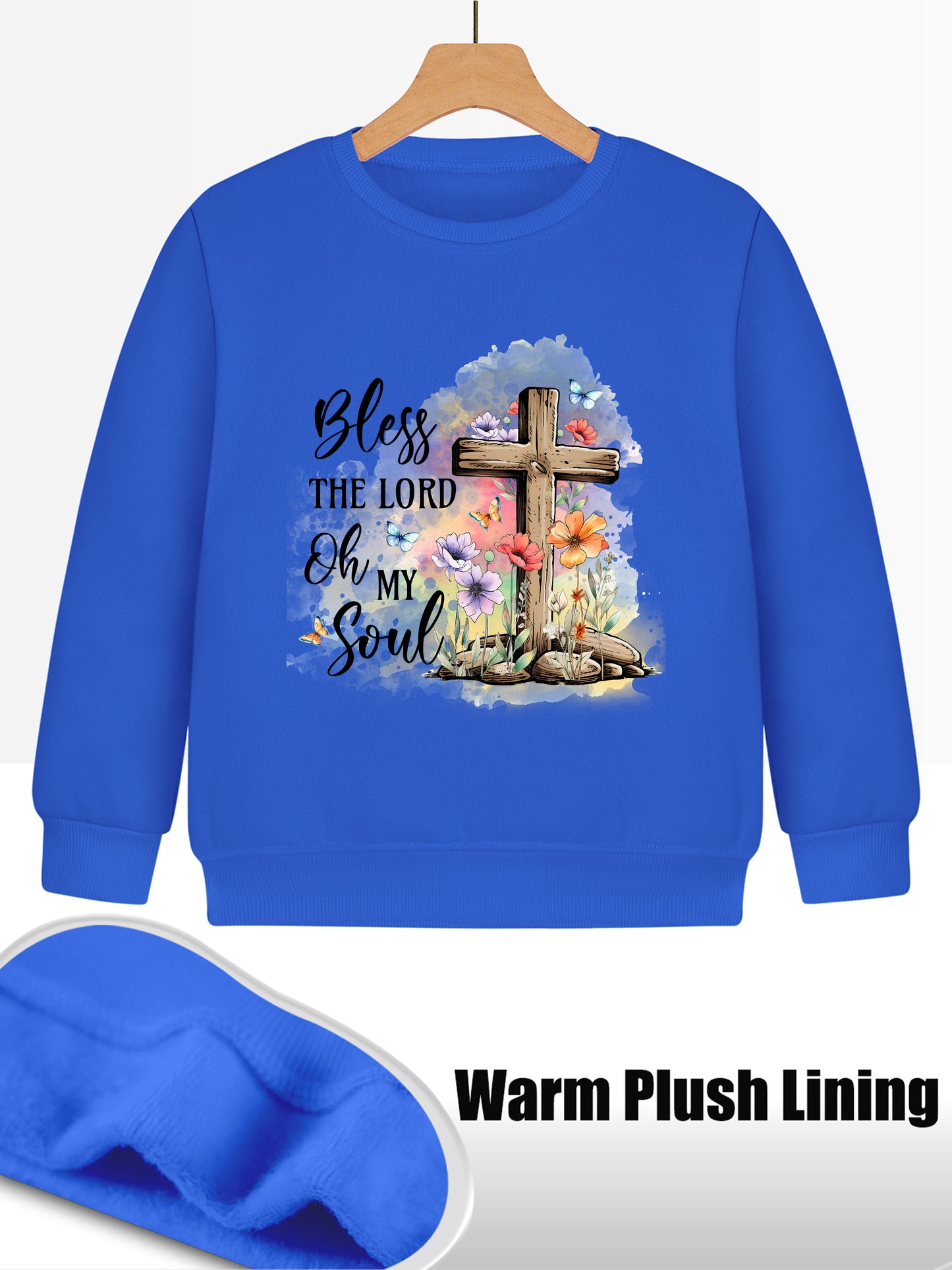 Bless The Lord Oh My Soul Youth Christian Pullover Sweatshirt claimedbygoddesigns