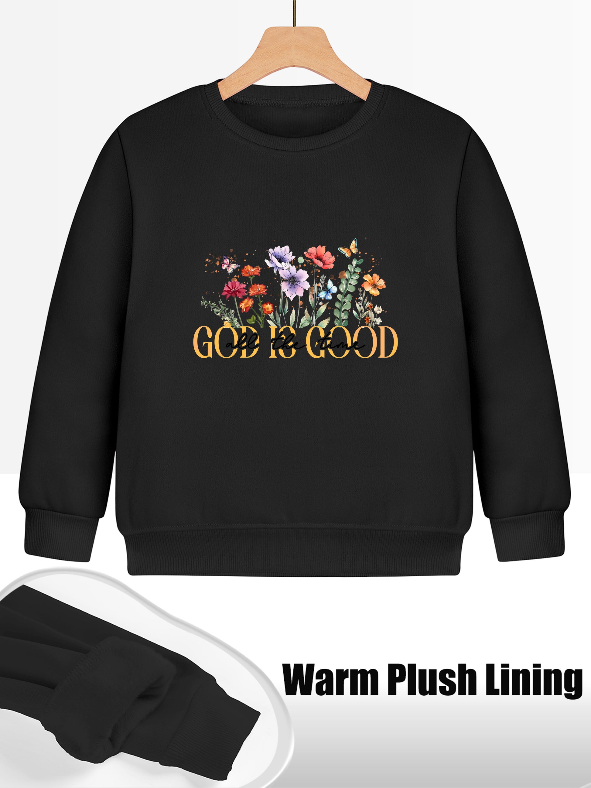 God Is Good Youth Christian Pullover Sweatshirt claimedbygoddesigns