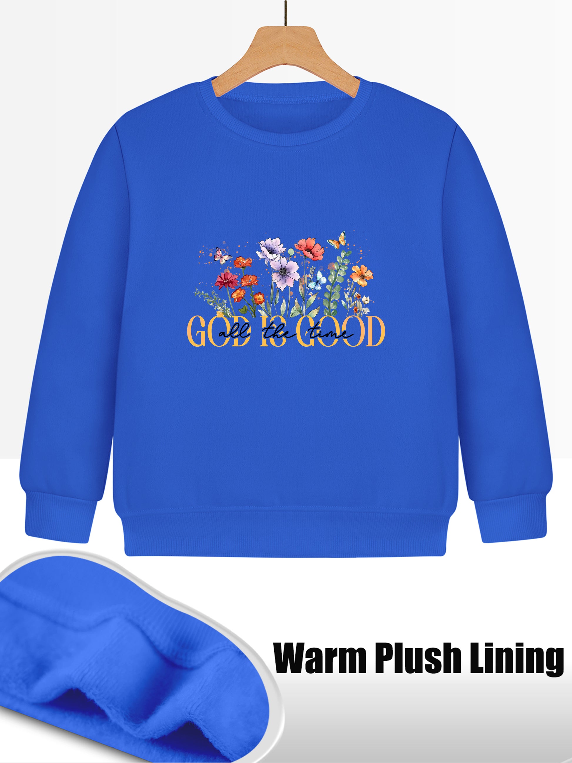 God Is Good Youth Christian Pullover Sweatshirt claimedbygoddesigns