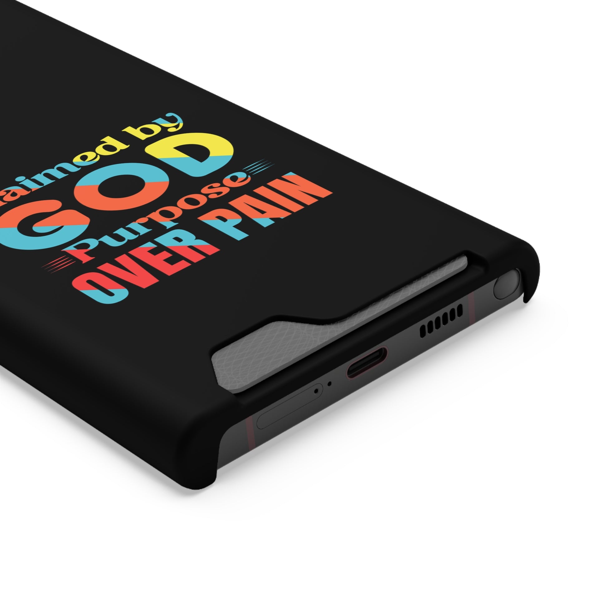 Claimed By God Purpose Over Pain Christian Phone Case With Card Holder Printify