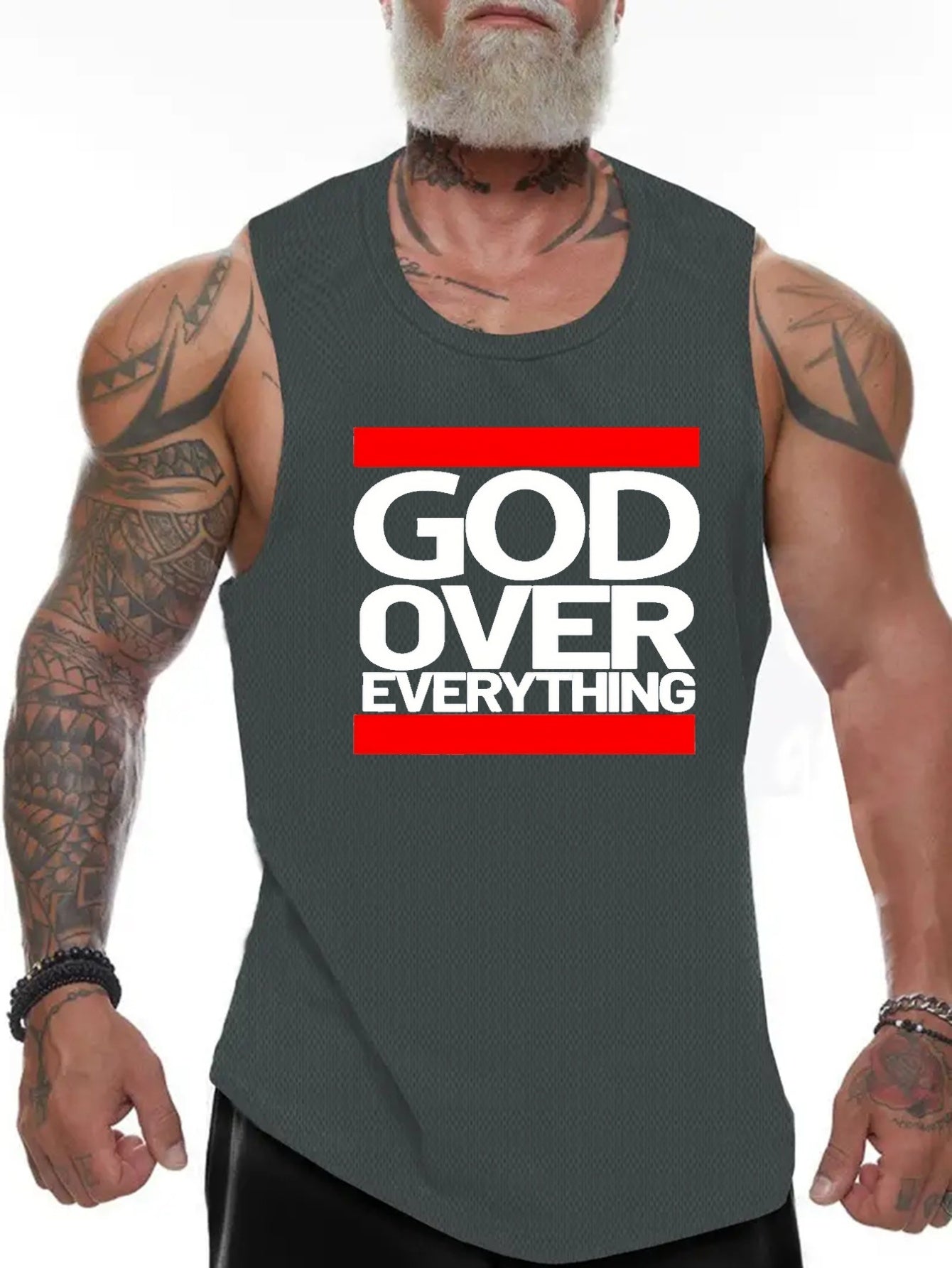 GOD OVER EVERYTHING Men's Christian Tank Top claimedbygoddesigns