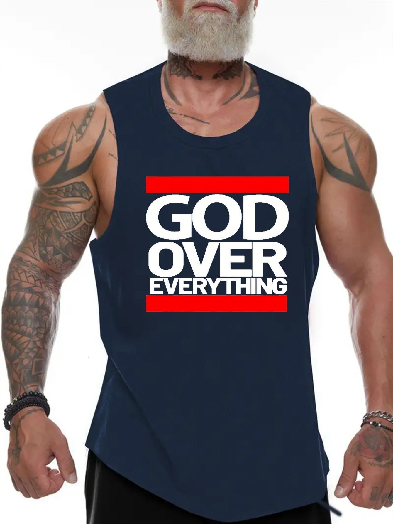 GOD OVER EVERYTHING Men's Christian Tank Top claimedbygoddesigns