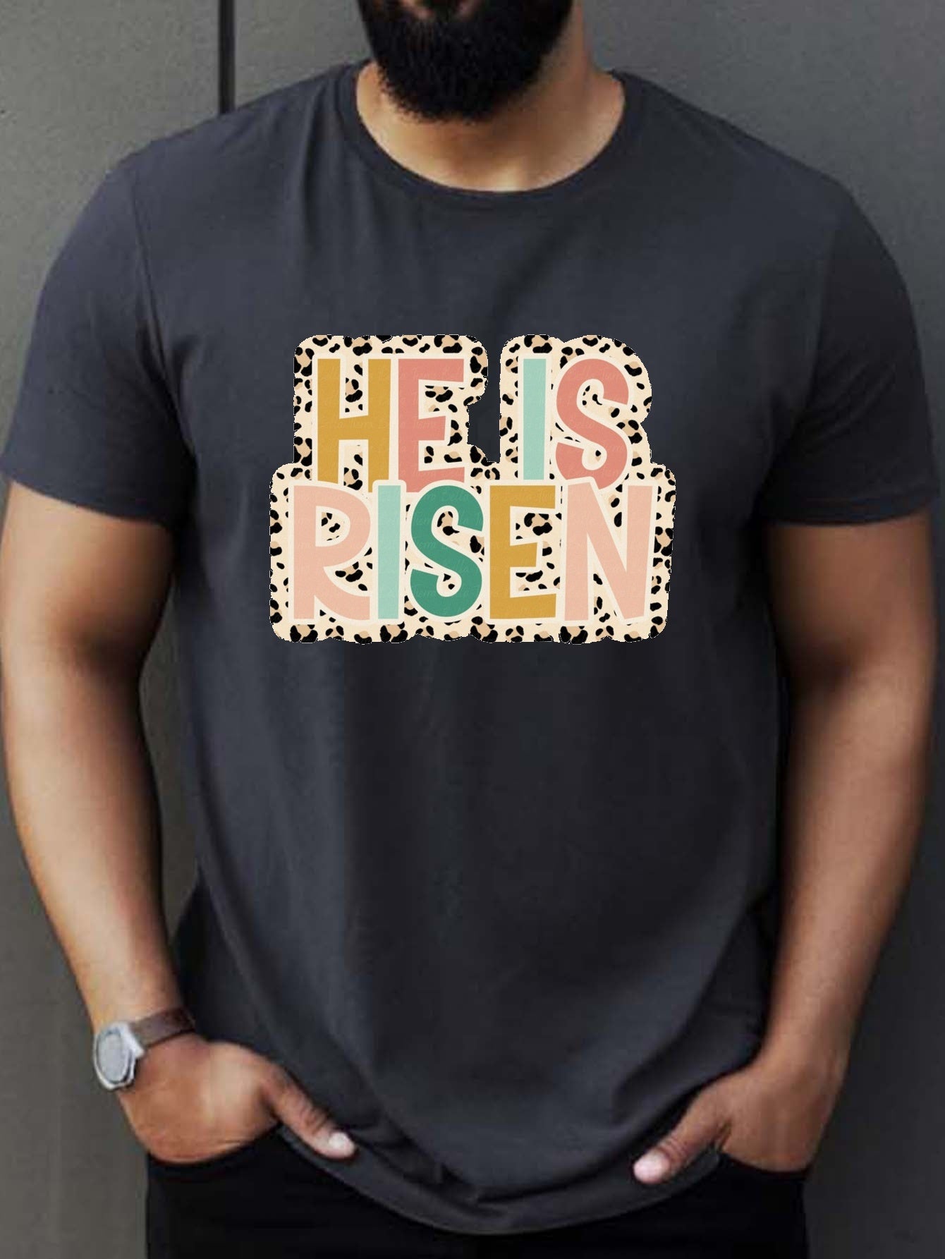 He Is Risen Men's Christian T-Shirt claimedbygoddesigns