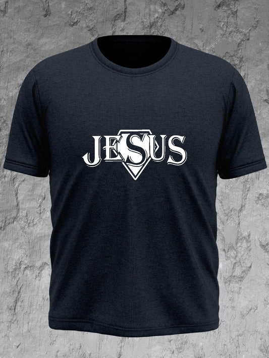 Jesus (superman) Plus Size Men's Christian T-shirt claimedbygoddesigns