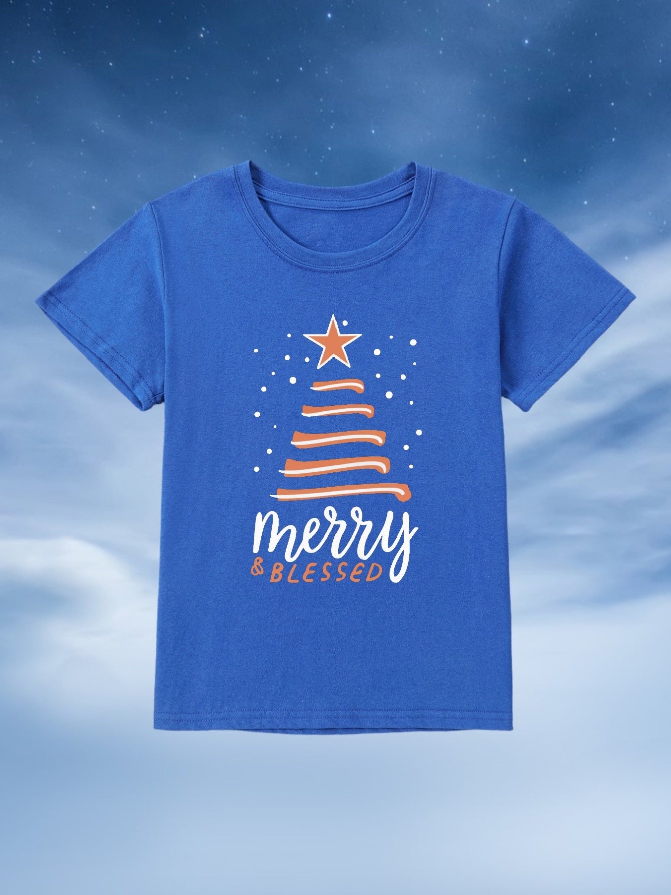 Merry & blessed Christmas Themed Youth Christian T-shirt claimedbygoddesigns