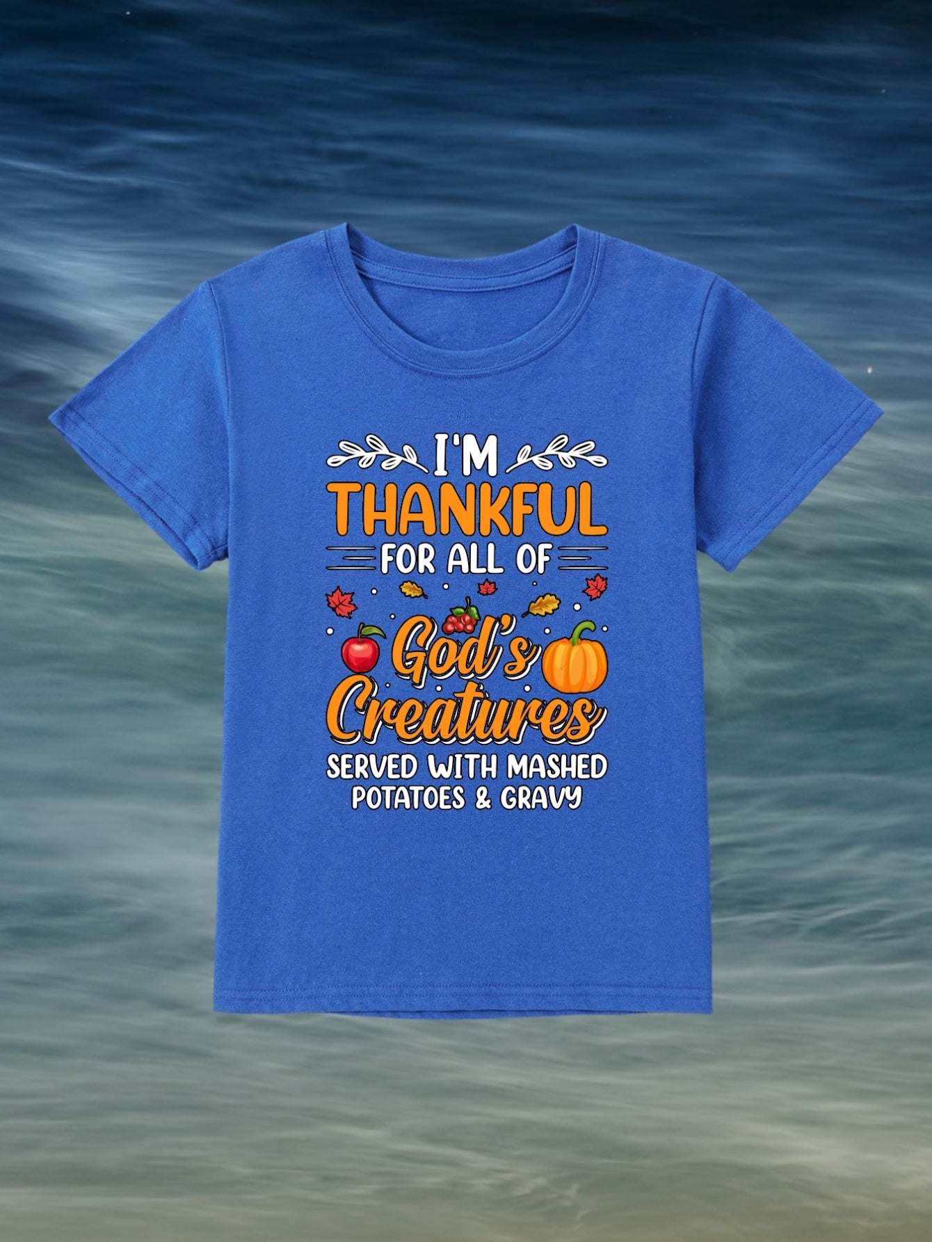 I'm Thankful For All Of God's Creatures (thanksgiving themed) Youth Christian T-shirt claimedbygoddesigns