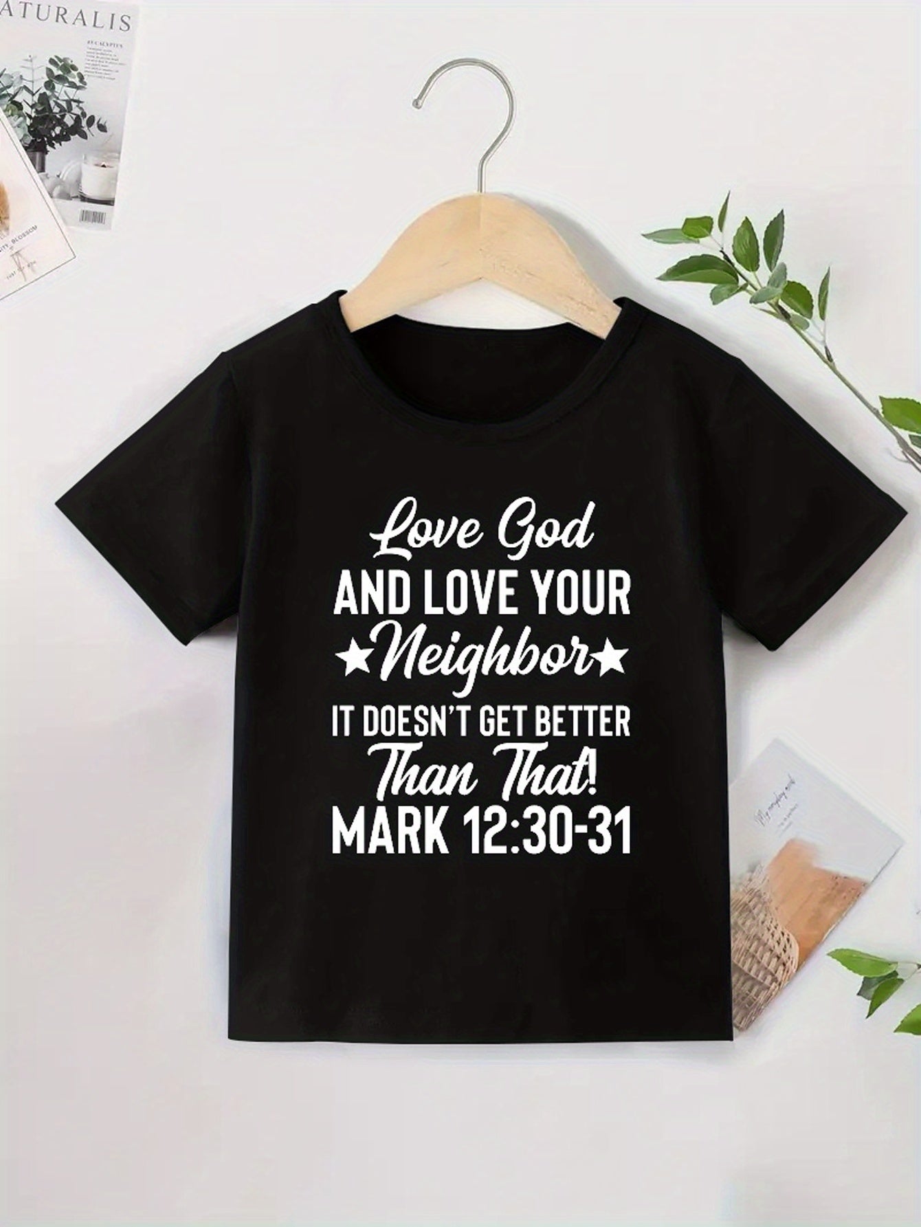 Mark 12:30-31 LOVE GOD AND LOVE YOUR NEIGHBOR Youth Christian T-shirt claimedbygoddesigns