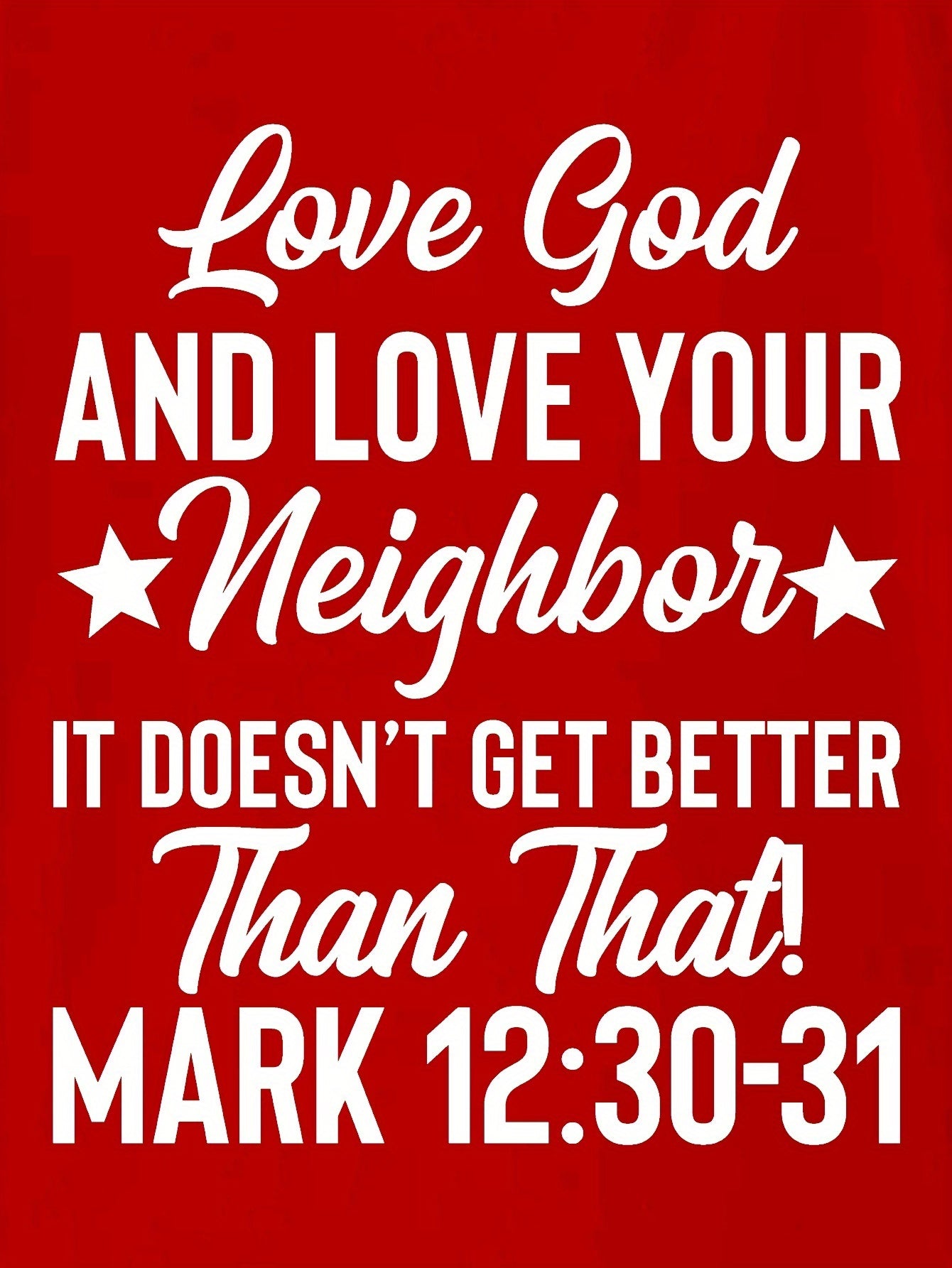 Mark 12:30-31 LOVE GOD AND LOVE YOUR NEIGHBOR Youth Christian T-shirt claimedbygoddesigns