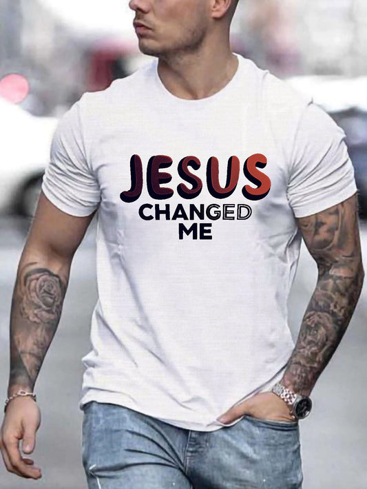 JESUS CHANGED ME Men's Christian T-shirt claimedbygoddesigns