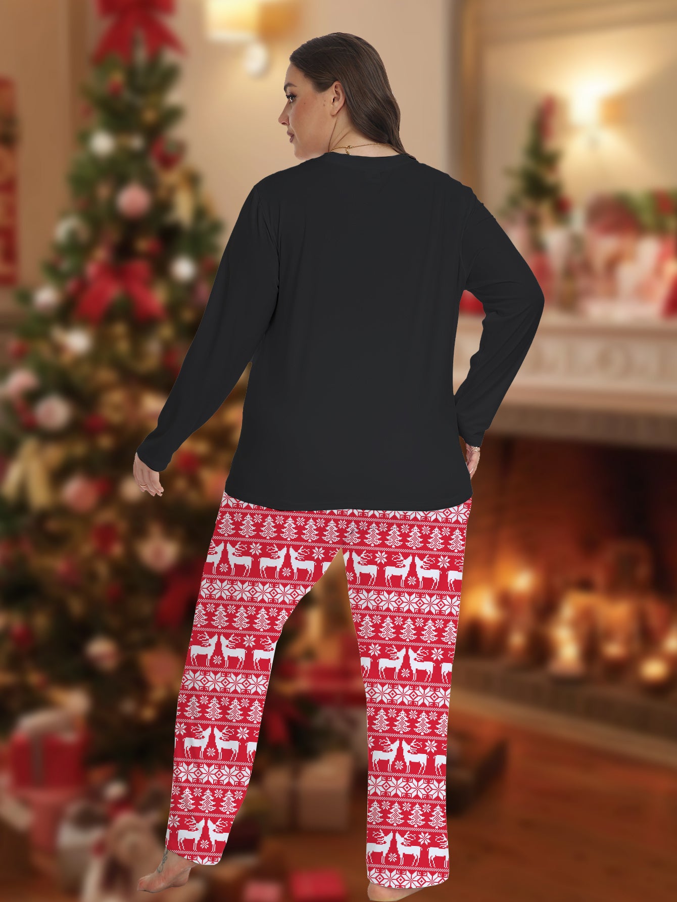 Just A Girl Who Loves Jesus Plus Size (Christmas Themed) Women's Christian Pajamas claimedbygoddesigns