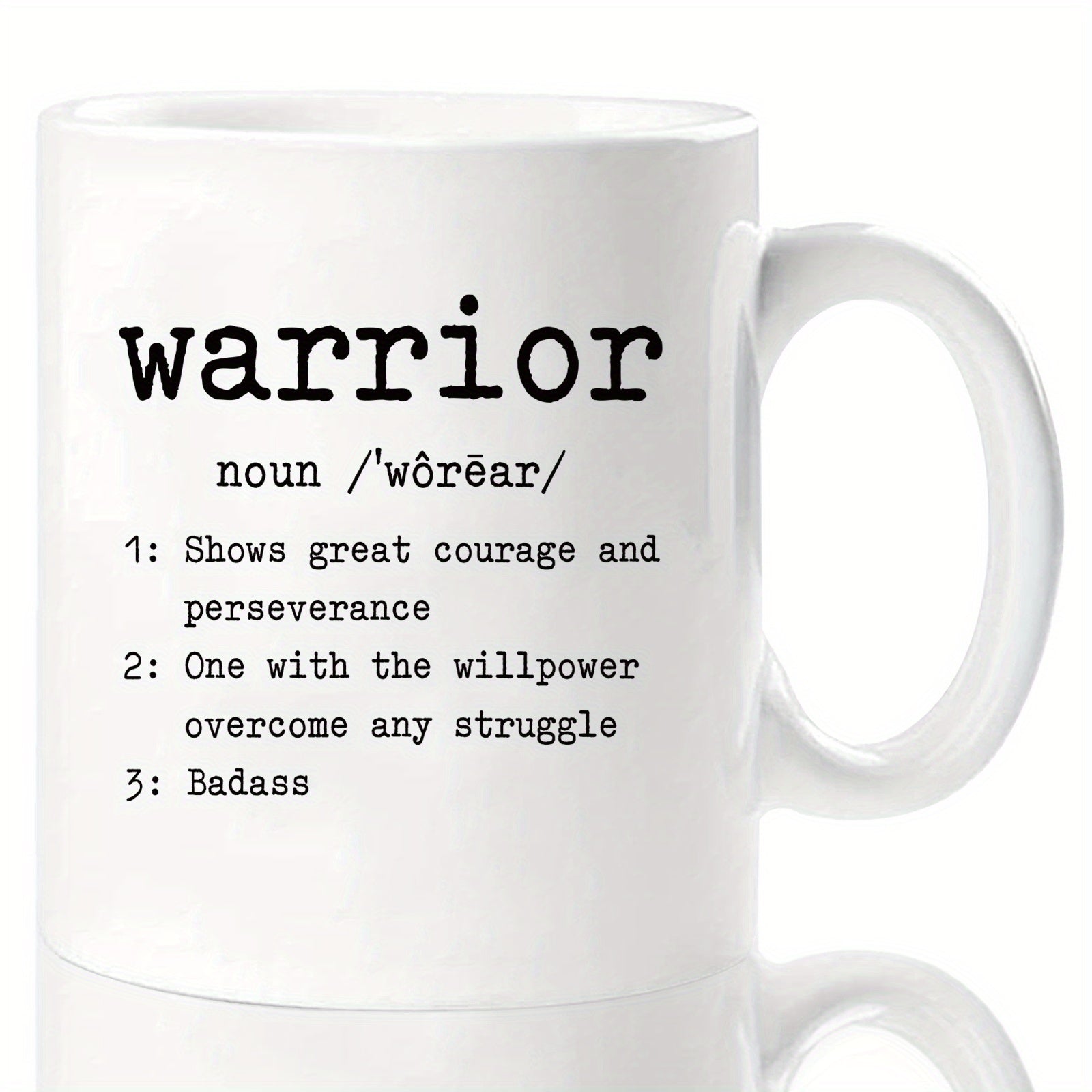 Warrior Christian White Ceramic Mug 11oz claimedbygoddesigns