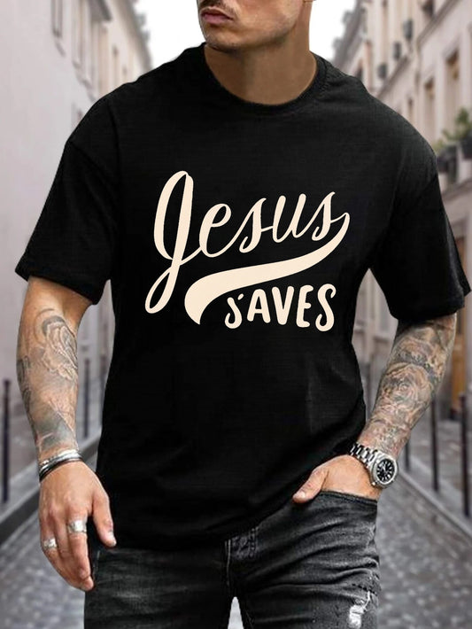 Jesus Saves Plus Size Men's Christian T-shirt claimedbygoddesigns