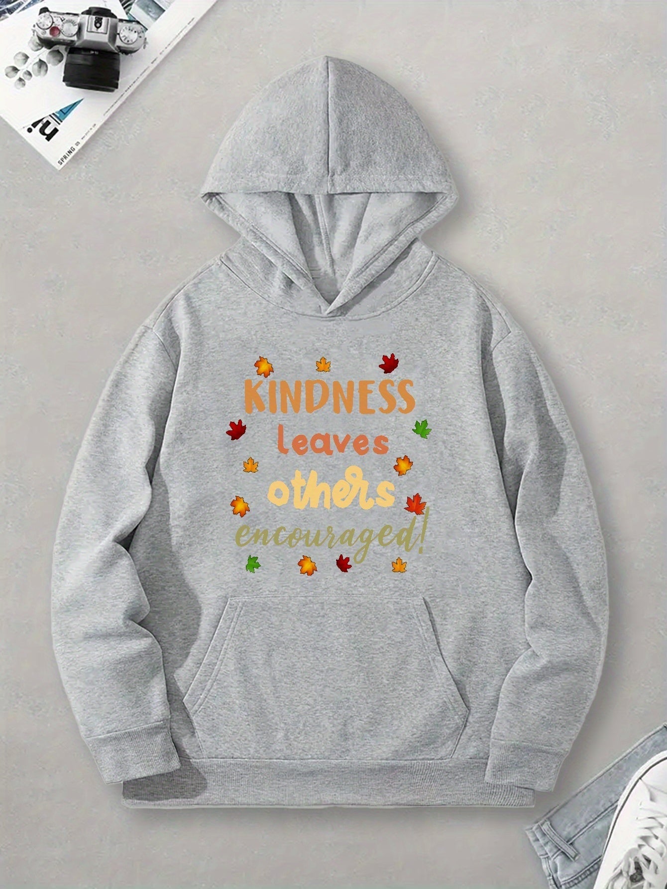 KINDNESS LEAVES OTHERS ENCOURAGED Women's Christian Pullover Hooded Sweatshirt claimedbygoddesigns