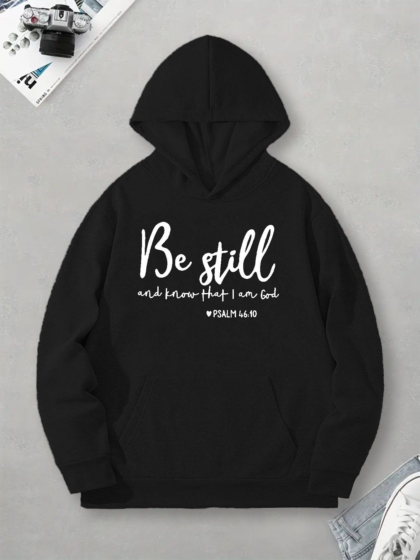 Be Still And Know That I Am God Men's Christian Pullover Hooded Sweatshirt claimedbygoddesigns