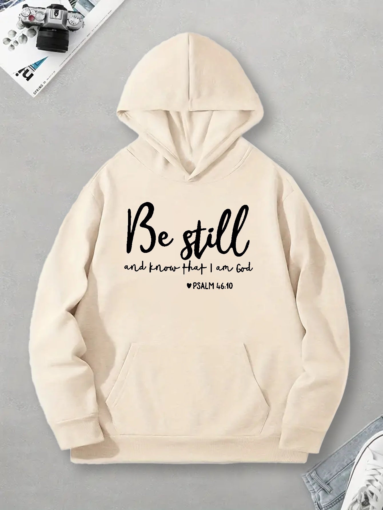 Be Still And Know That I Am God Men's Christian Pullover Hooded Sweatshirt claimedbygoddesigns