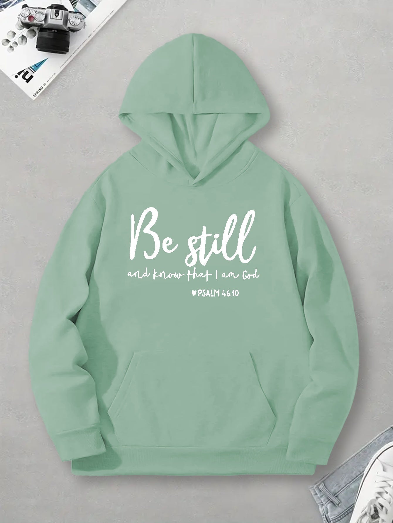 Be Still And Know That I Am God Men's Christian Pullover Hooded Sweatshirt claimedbygoddesigns