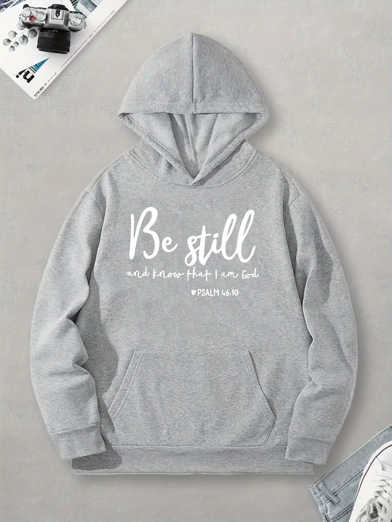 Be Still And Know That I Am God Men's Christian Pullover Hooded Sweatshirt claimedbygoddesigns