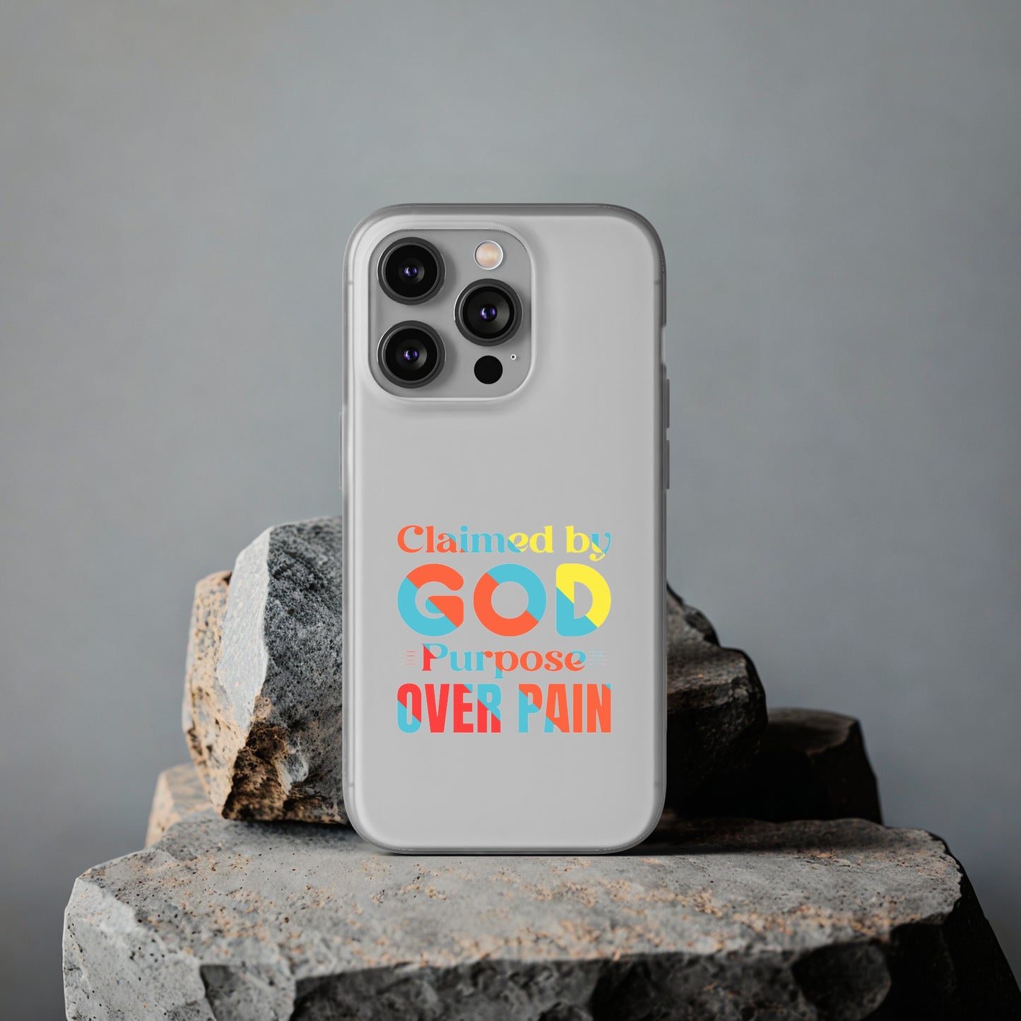 Claimed By God Purpose Over Pain Christian Flexi Phone Case Printify