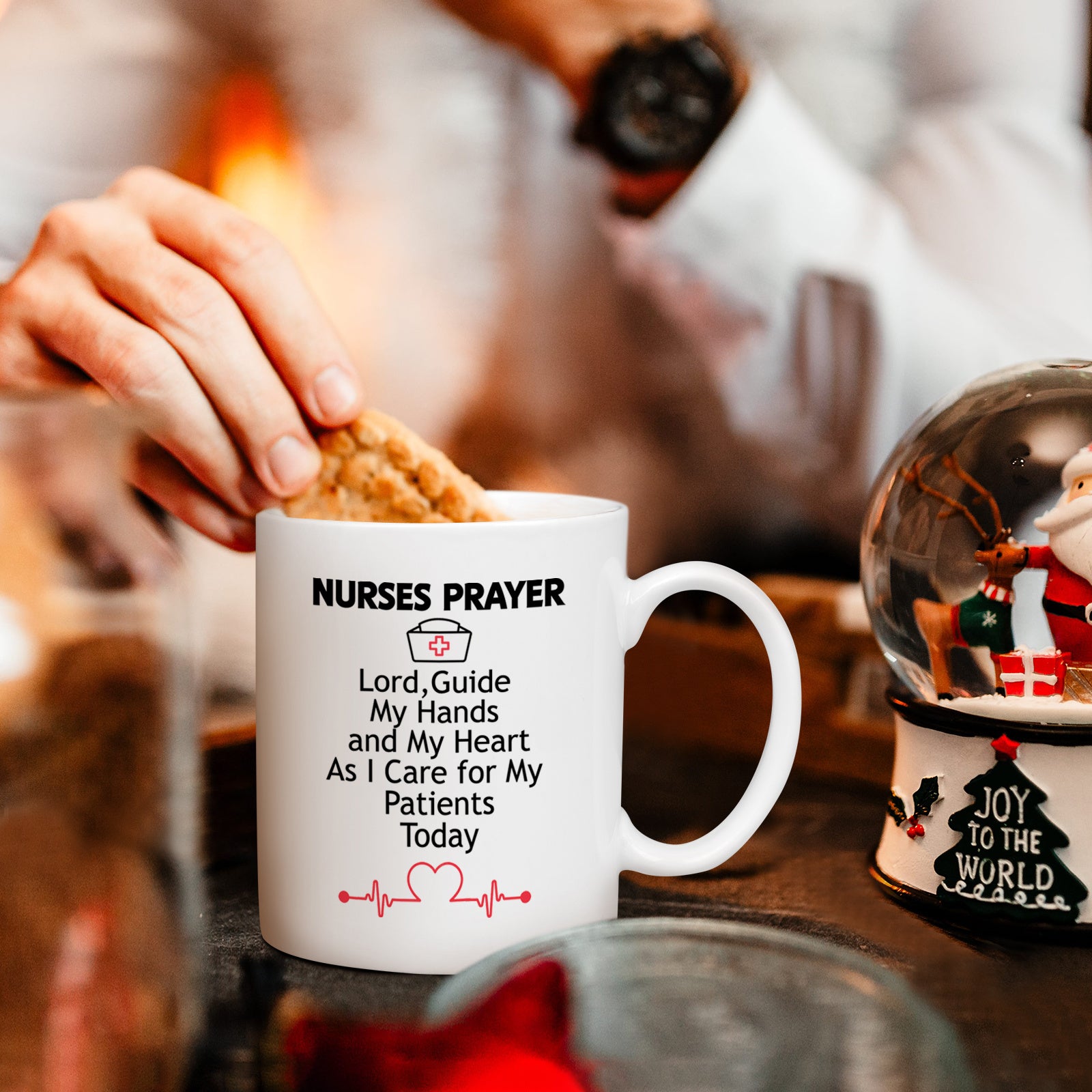 Nurses Prayer Christian White Ceramic Mug, 11oz claimedbygoddesigns