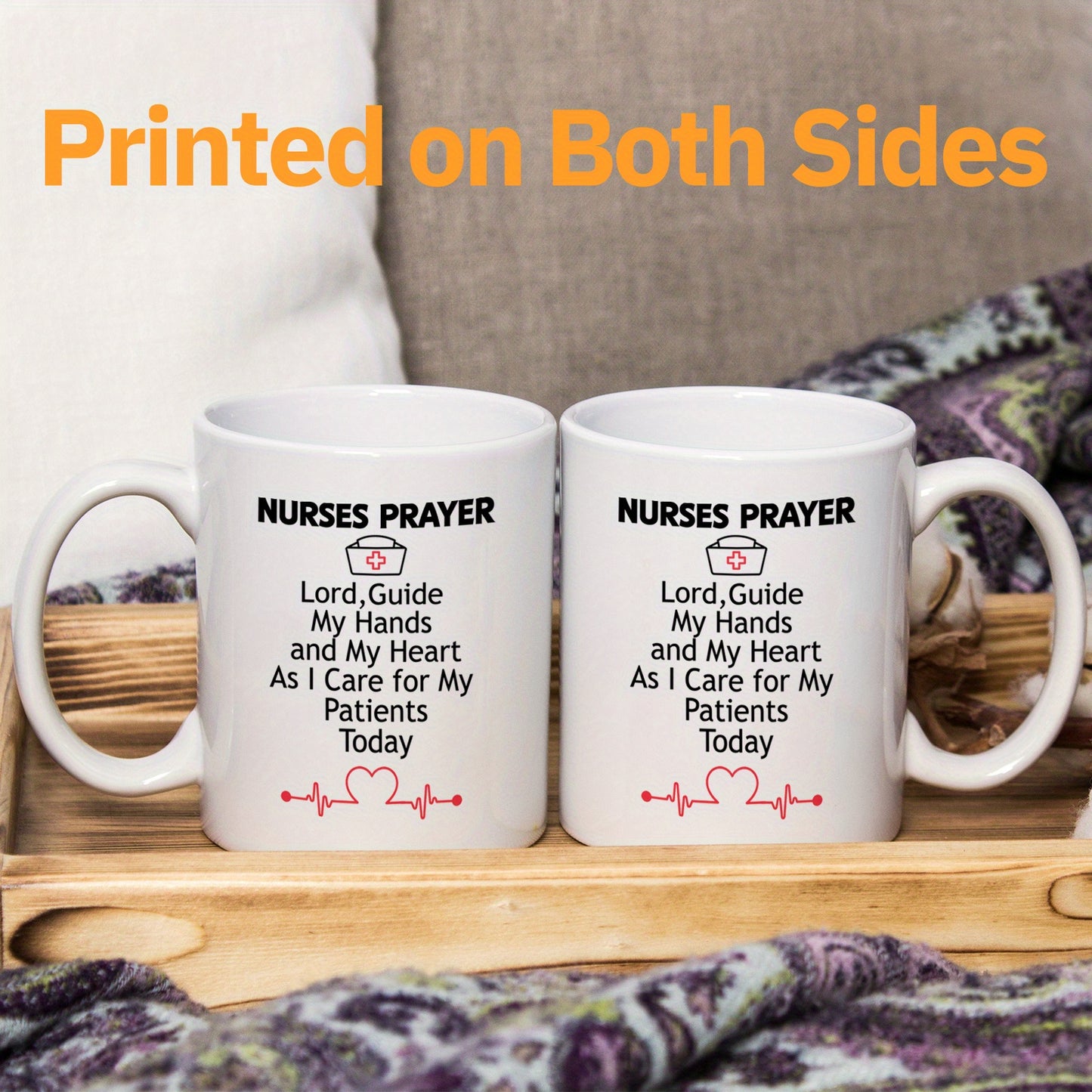 Nurses Prayer Christian White Ceramic Mug, 11oz claimedbygoddesigns