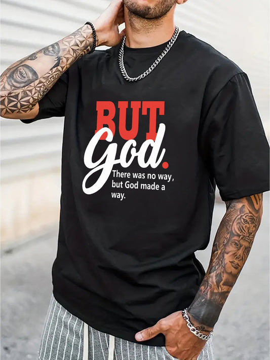 But God Plus Size Men's Christian T-shirt claimedbygoddesigns
