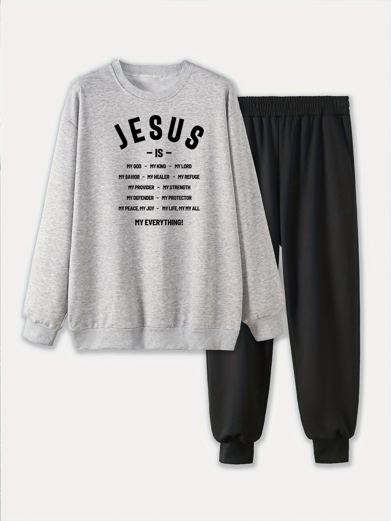 Jesus Is My Everything Plus Size Men's Christian Casual Outfit claimedbygoddesigns