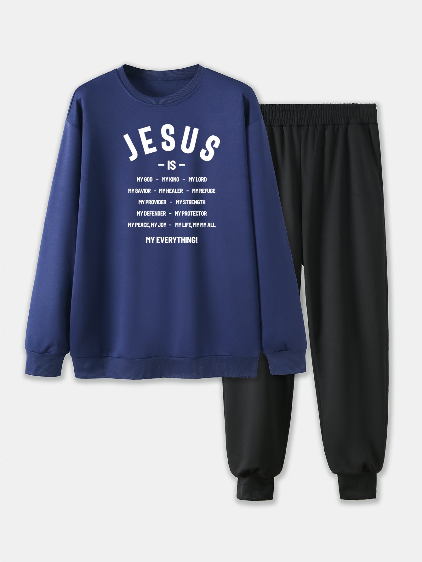 Jesus Is My Everything Plus Size Men's Christian Casual Outfit claimedbygoddesigns