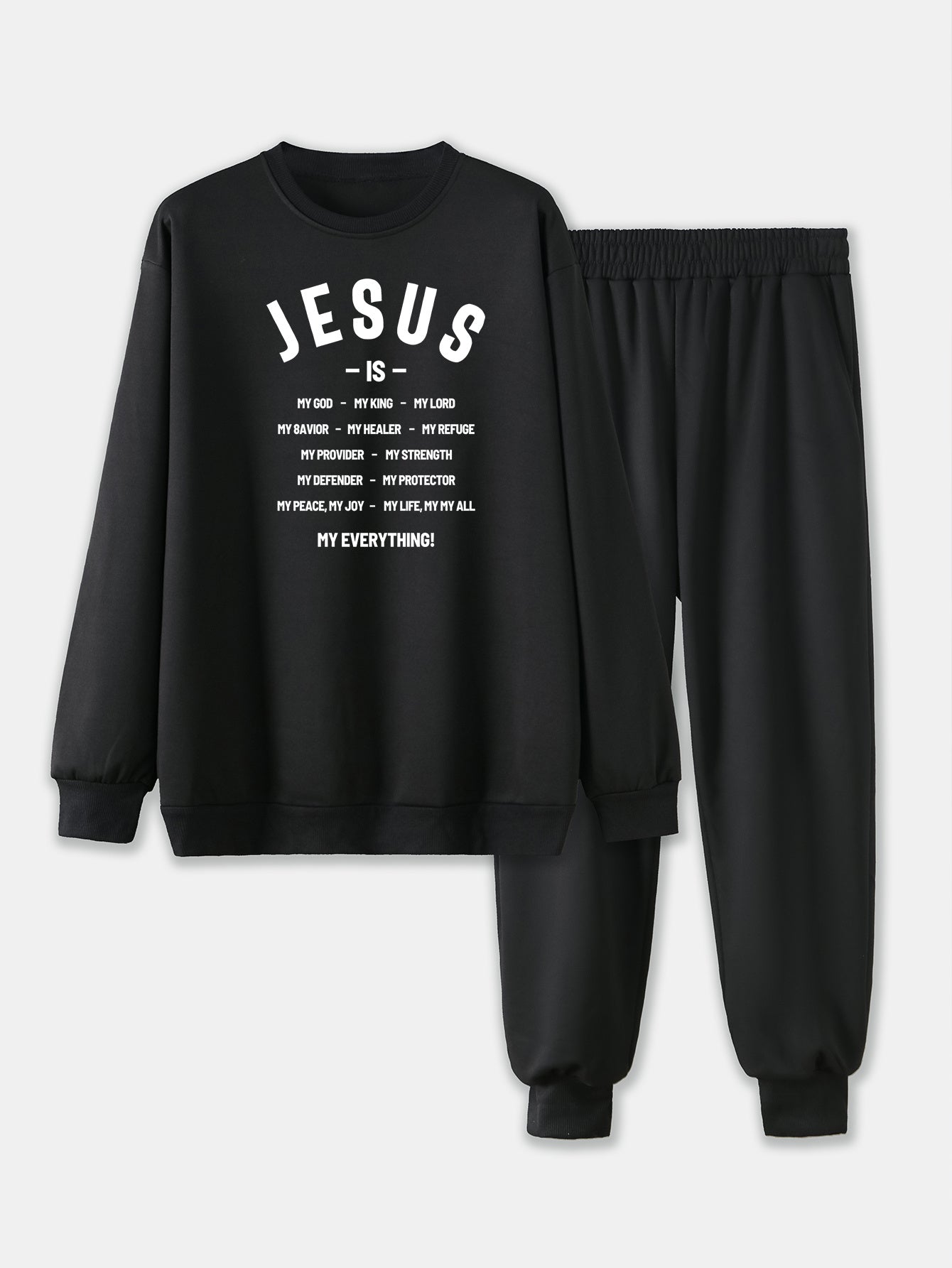 Jesus Is My Everything Plus Size Men's Christian Casual Outfit claimedbygoddesigns
