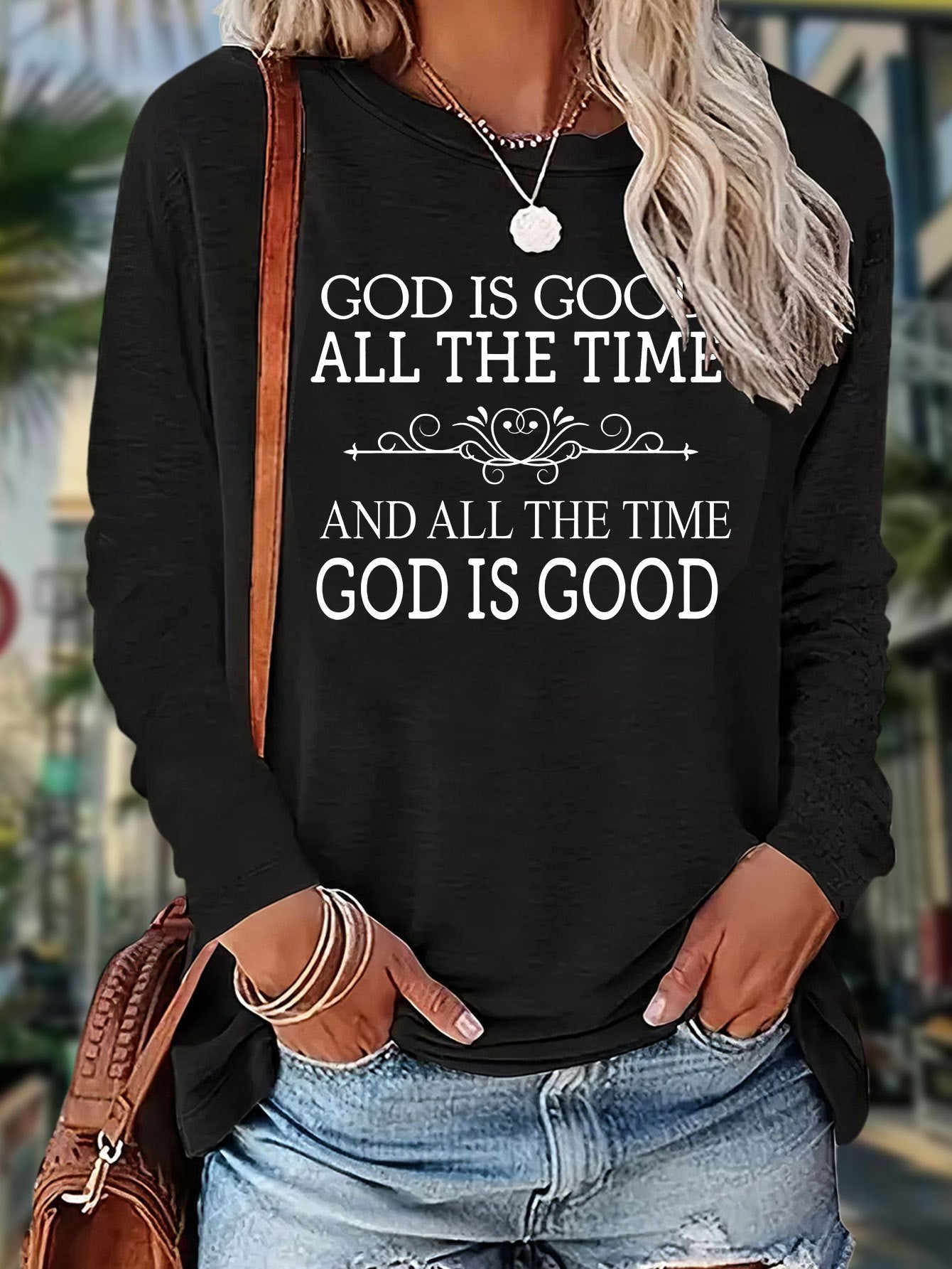 GOD IS GOOD All The Time Women's Pullover Sweatshirt claimedbygoddesigns