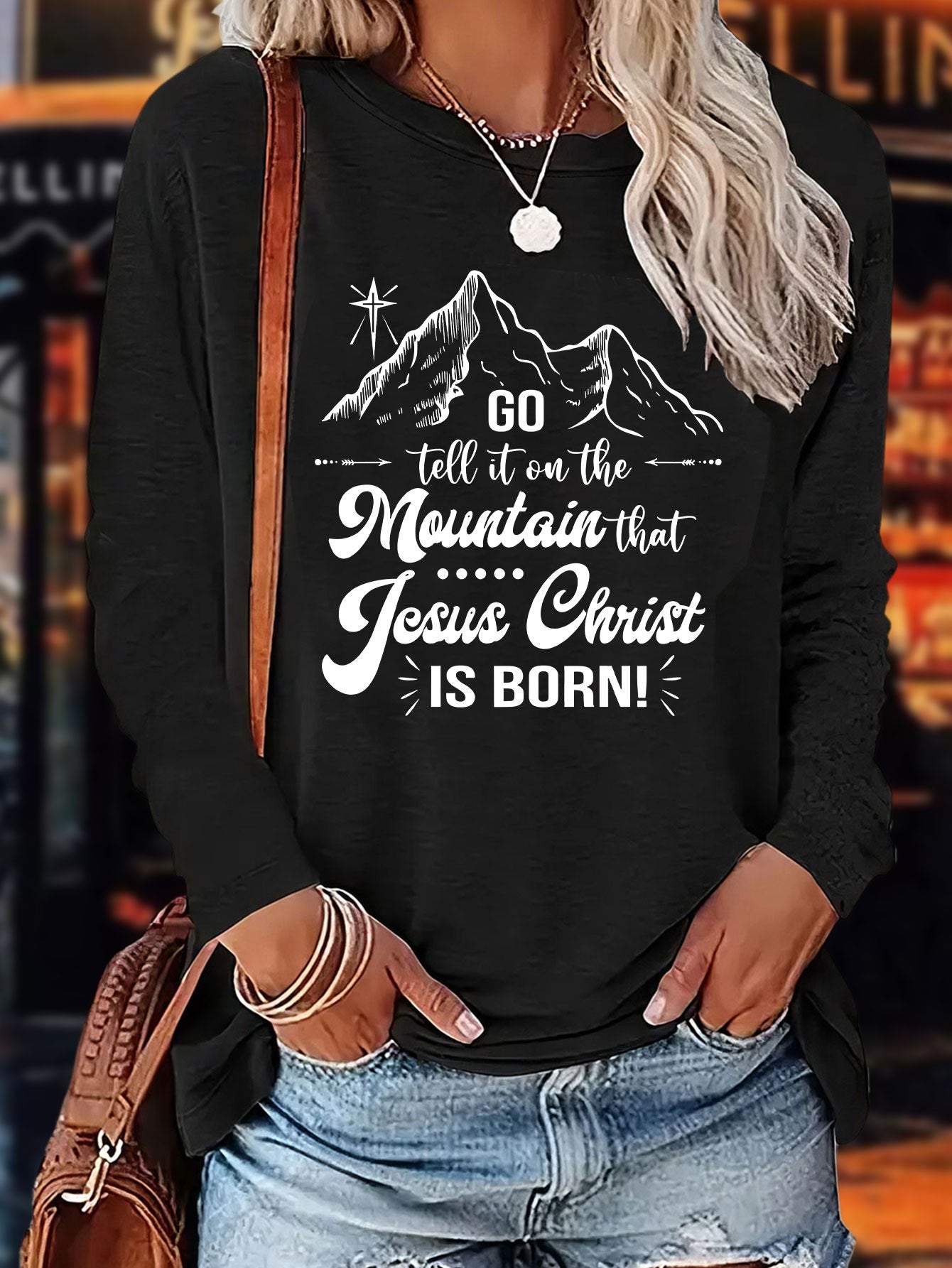 Jesus Christ Is Born Women's Christian Pullover Sweatshirt claimedbygoddesigns