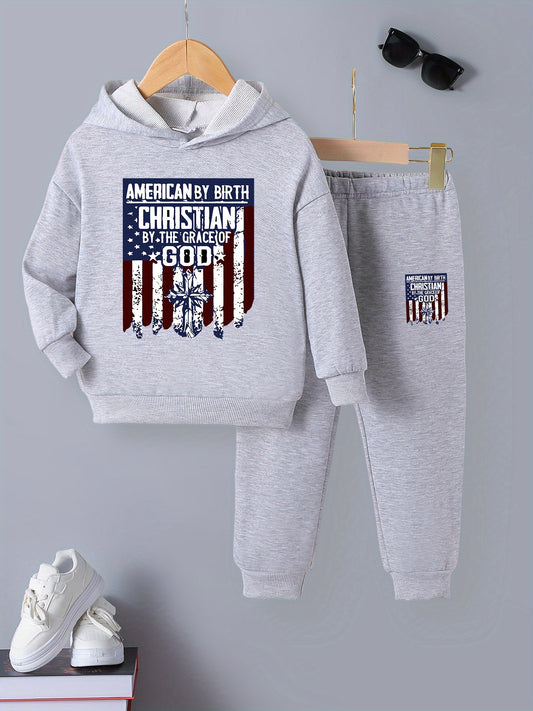 American By Birth Christian By The Grace Of God Youth Christian Casual Outfit claimedbygoddesigns