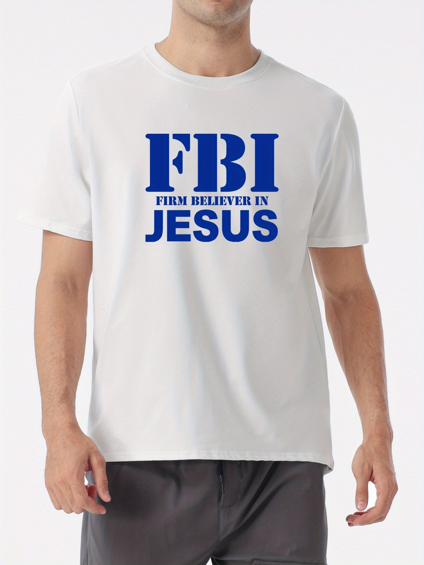 FBI: Firm Believer In Jesus  Men's Christian T-shirt claimedbygoddesigns