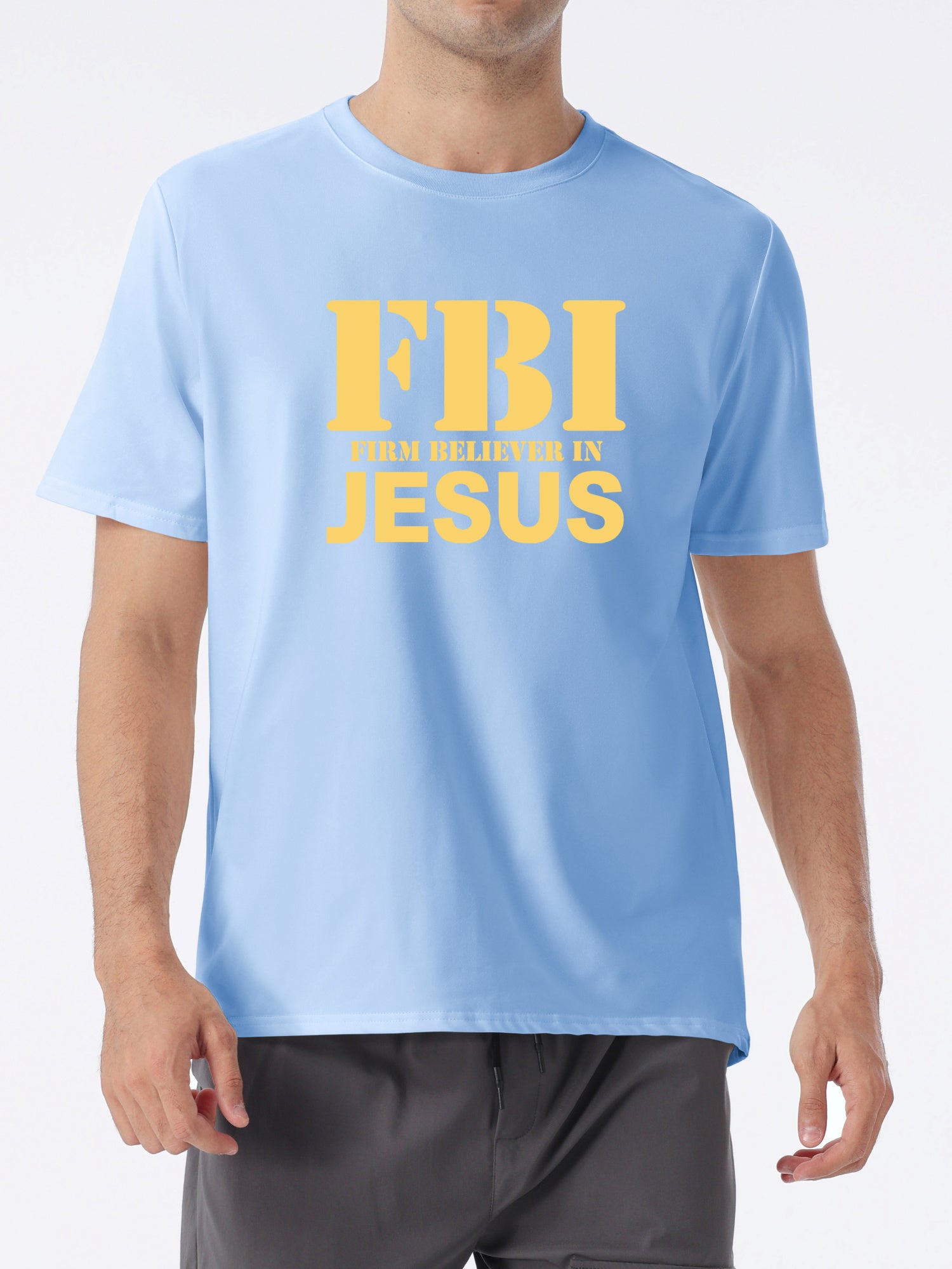 FBI: Firm Believer In Jesus  Men's Christian T-shirt claimedbygoddesigns