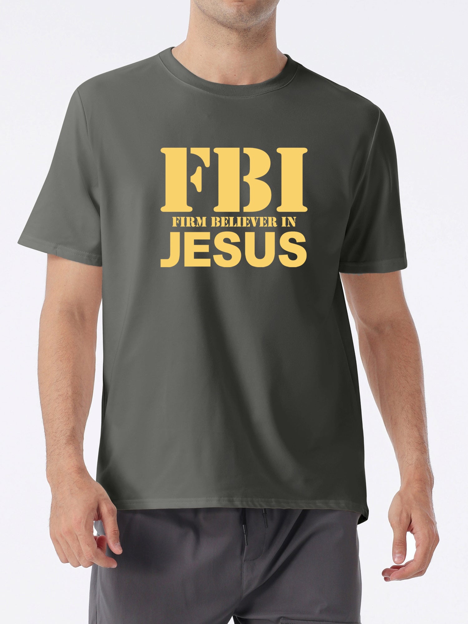 FBI: Firm Believer In Jesus  Men's Christian T-shirt claimedbygoddesigns