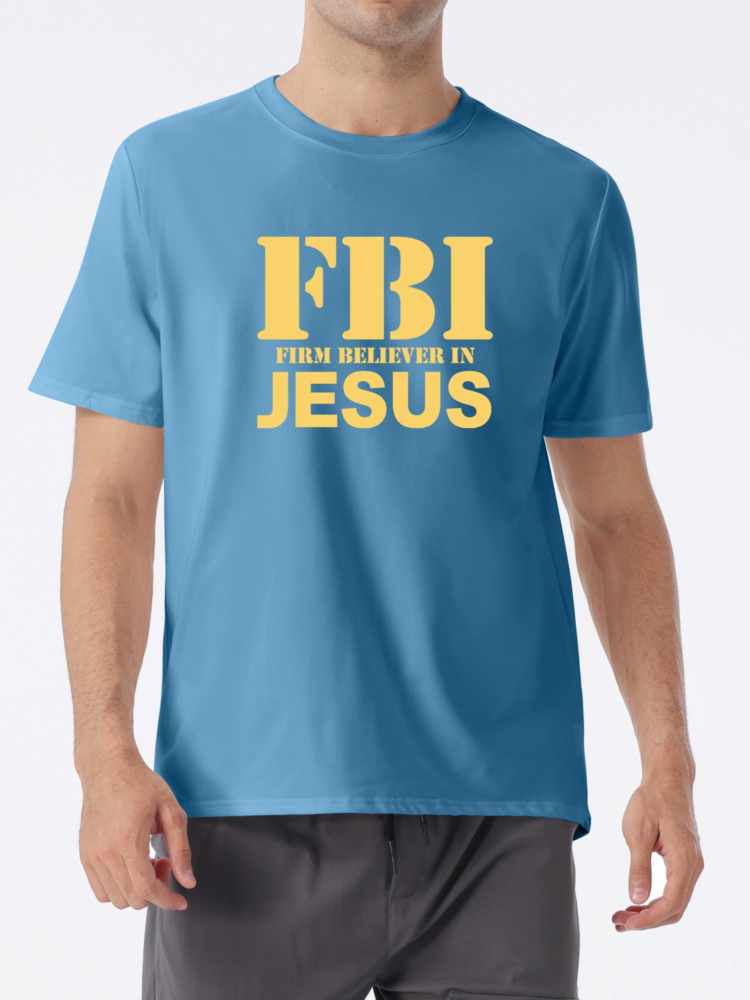 FBI: Firm Believer In Jesus  Men's Christian T-shirt claimedbygoddesigns