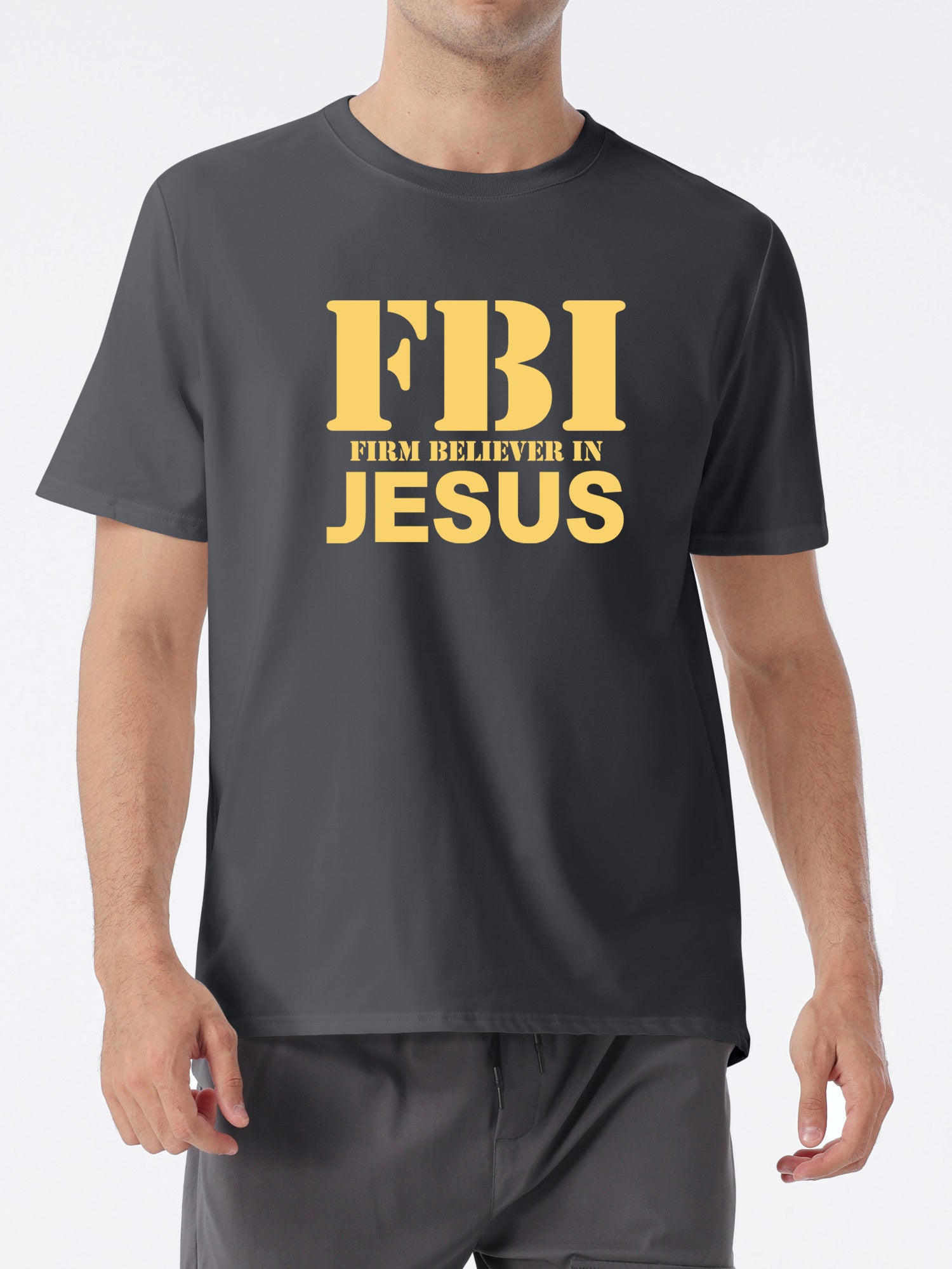 FBI: Firm Believer In Jesus  Men's Christian T-shirt claimedbygoddesigns