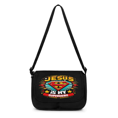Jesus Is My Superhero Christian Kids Flap Crossbody Bag