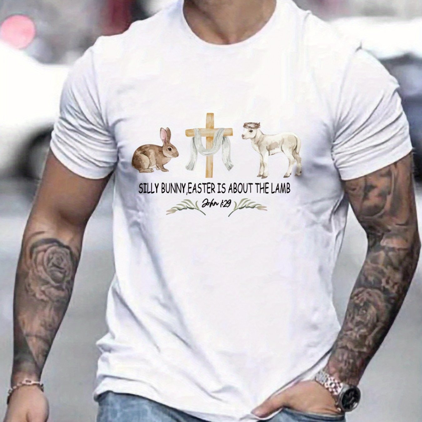 Silly Bunny, Easter Is About The Lamb Men's Christian T-shirt claimedbygoddesigns