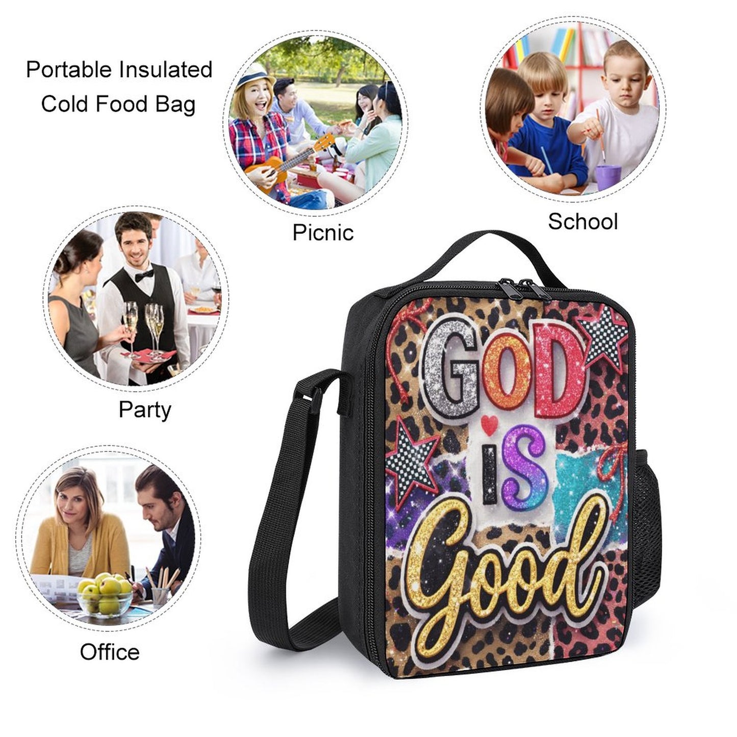 God Is Good 3 PCS Christian Set (Backpack, Lunch Bag and Pencil Case) - ClaimedbyGodDesigns