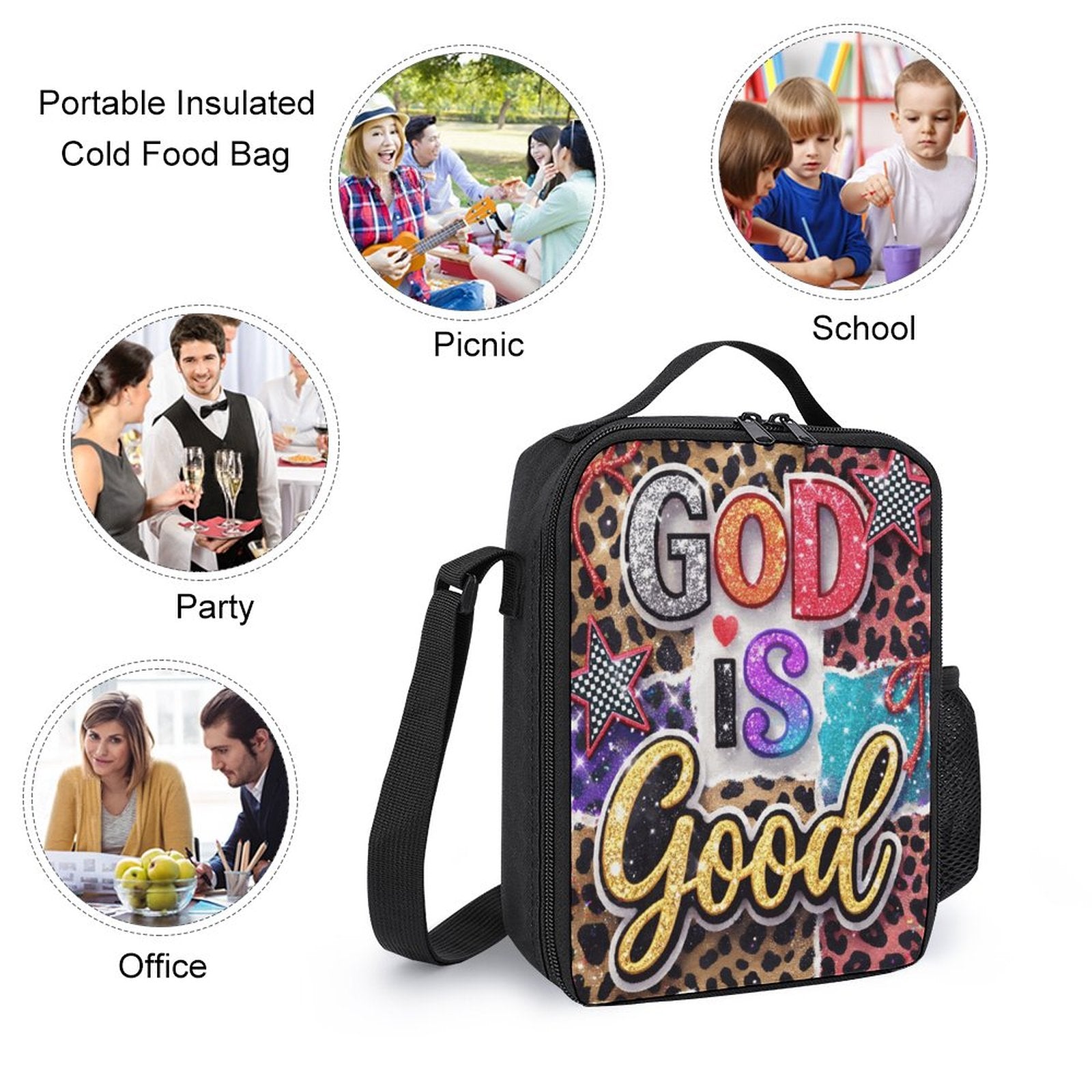 God Is Good 3 PCS Christian Set (Backpack, Lunch Bag and Pencil Case) - ClaimedbyGodDesigns