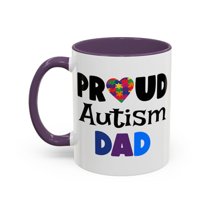 Proud Autism Dad Accent Coffee Mug - Perfect Gift for Fathers