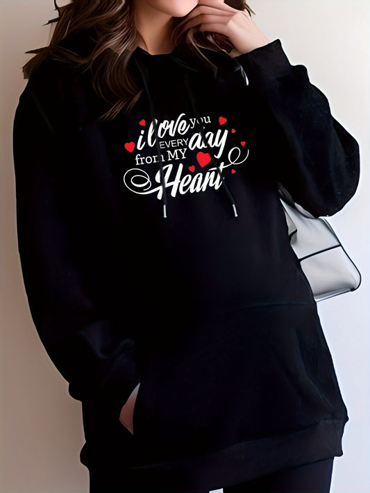 I Love You Everyday From My Heart Women's  Christian Maternity Pullover Hooded Sweatshirt claimedbygoddesigns